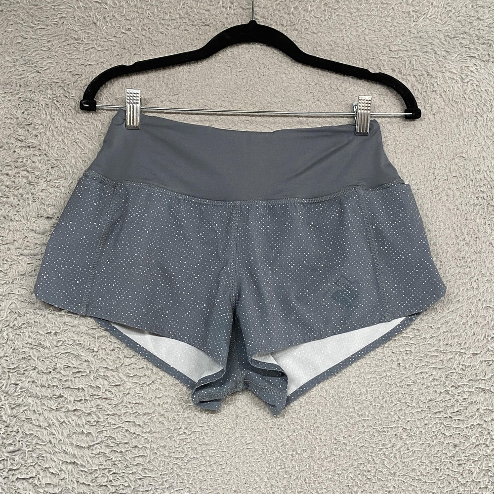 Rabbit Running Shorts Womens XS Gray Polka Dot Lined‎ Athletic Running 2.5 Inch